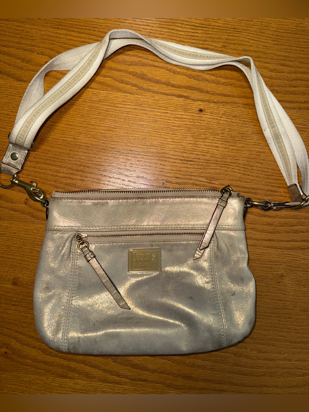Coach poppy Metallic gold Crossbody Bag in Shimmery gold